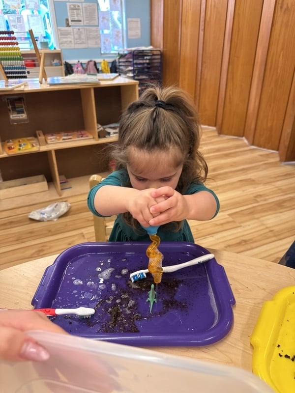 Child taking part in a science activity